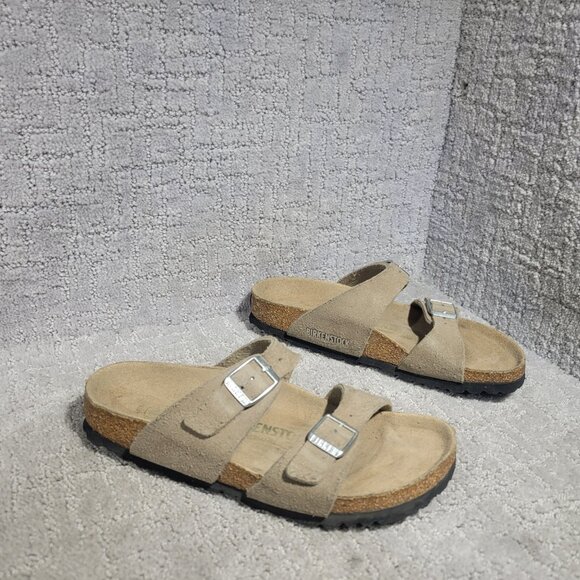 Birkenstock Sydney Unisex Size EU 37 US L6 M4 Vegan Taupe Slides Slip-On Sandals - Picture 7 of 13